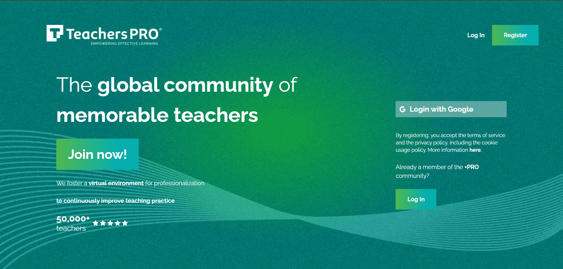 TeachersPRO v2 front page